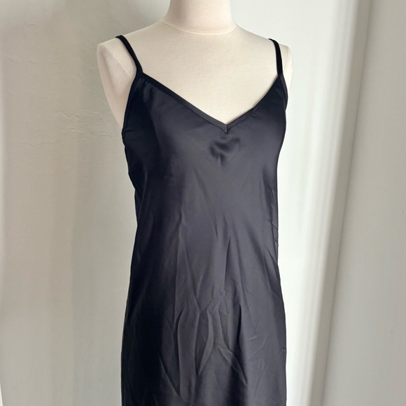 Slip Dress in Black Satin - Picture 4 of 6